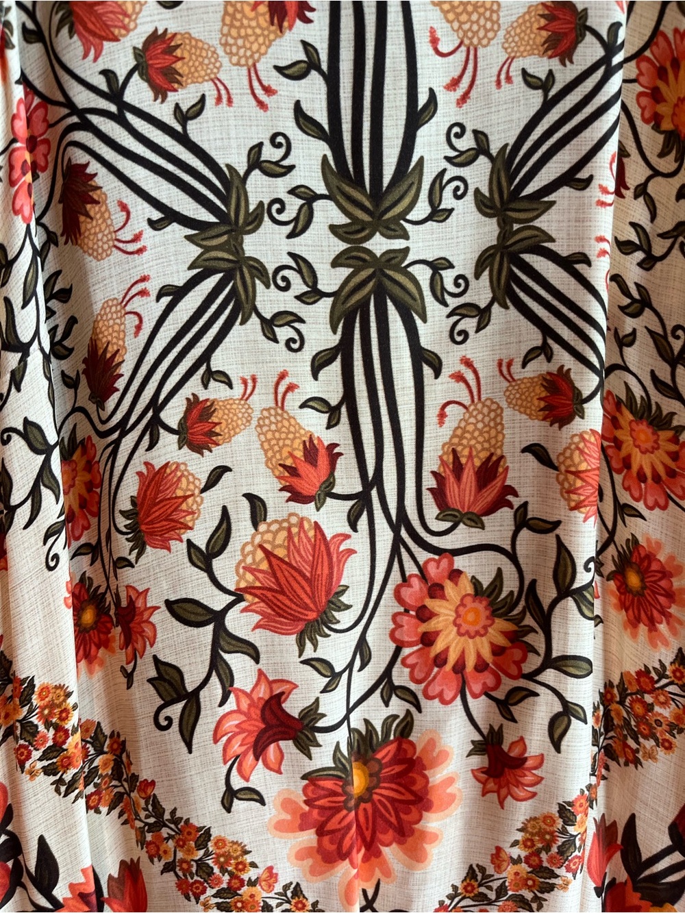 FARM RIO X ANTHROPOLOGIE - High Neck Sleeveless Flowy Cream Floral Maxi Dress - Picture 3 of 11